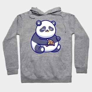 Cute Fat Panda Eating Pizza Cartoon Hoodie